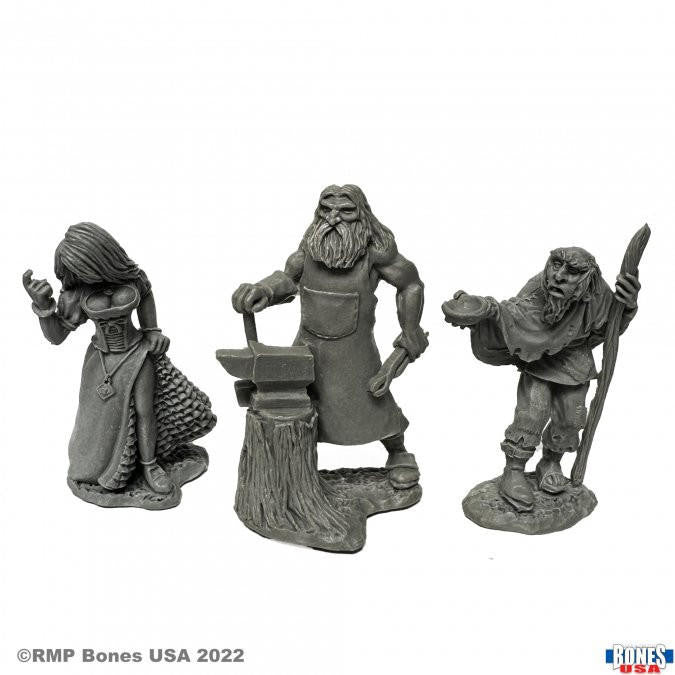 Bones USA Reaper Legends Townsfolk (Strumpet, Blacksmith, Beggar) (30087)
